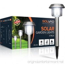 SOLVAO Solar Path Lights (Upgraded) - Outdoor Solar Lights for Walkway Lawn Landscape & Pathway - Best Decorative Exterior Yard & Garden Lamps w/In-Ground Stakes for Outside Use (4 Pack) - B074F4XJNZ