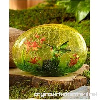 The Lakeside Collection Solar Glass Garden Stone Hummingbird - B01MRU6N1V