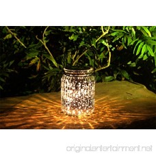 voona 2-Pack Solar Mercury Glass Jar Hanging Outdoor Light for Garden Decorations Outdoor Decor (Silver) - B06XP8BP9S