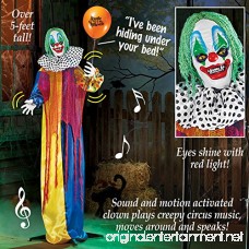 Collections Etc Animated Creepy Clown Life Size Halloween Décor Outdoor or Indoor Motion-Activated Sound - B07FBYH628