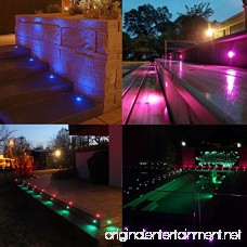 Color Changing Led Deck Lights Outdoor IP67 Waterproof Low Voltage Stainless Steel Recessed in-Ground Patio Deck Step Lighting Kits for Landscape Garden Driveway with Remote Control Pack of 10 (RGB) - B076H8BYY2