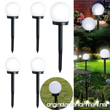 DAVEVY LED Solar Lamp Ball Shape Garden Light Globe Stake Plastic Material Multifunctional Column Lampost Lawn Garden Yard Landscape Lighting (White Light) - B07FCW38CJ