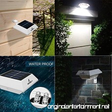 Easternstar Solar Powered Gutter Lights Outdoor 4 LED Waterproof Fence Driveway Garden Patio Roof Path Decking Night Utility Security Light White Light (8 PACK) - B06ZY4KZZT