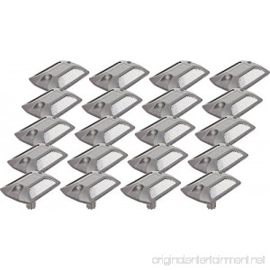 GreenLighting 20 Pack Reflective Road Stud - Commercial Grade Aluminum Road Pavement Marker by (Silver) - B078PQ7ZFF