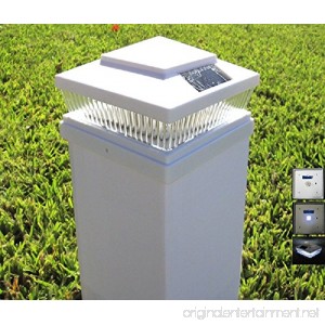 Plastic White 6 x 6 Outdoor 5 LED 78Lumens Solar Post Cap Light Designed to fit on 6x6 Hollow Vinyl/PVC/Plastic or Solid Wood/Composite Posts - B01E0MTICE