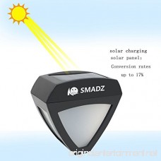 SMADZ SL32 Triangle 3.75 inch Height Mini Solar Light 2 LED Bulbs Waterproof Wireless Dim Decorative for Outdoor Garden Fence Wall Porch Step Deck 1 Pack - B01D4O6EC6