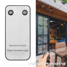 Solar Shed Light ALLOMN Solar Powered Outdoor Hanging Ceiling Pendant Light Stainless Steel Roap Lamp with Remote Control for Garage Doorway Courtygard - B07F34886P