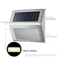 Warm White Solar Light SimPra Outdoor Stainless Steel LED Solar Step Light; Illuminates Stairs Deck Patio Etc (Warm White 8 Pack) - B01LGVXHXI