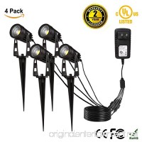 4 Pack LED Spotlights Outdoor  ProGreen 12V 1080LM Waterproof COB Led Landscape Lighting with UL Listed Adapter  3000k Warm White Decorative Lamp Wall Light for Lawn Garden  Along Driveway or Pathways - B076J2P1VT