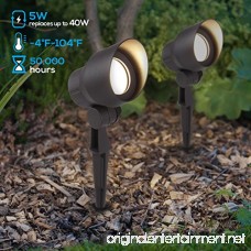 5W LED Outdoor Landscape Light Adjustable Pathway Lighting IP65 Waterproof UL Listed Cable 3000K Warm White Aluminum Housing for Driveway/Yard/Lawn/Garden 5 YEARS WARRANTY 8 Pack - B07DHGKMSL