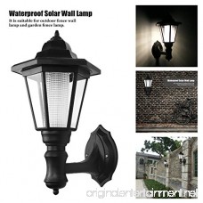 ALLOMN Outdoor Solar LED Lamp Wall Sconce Waterproof Vintage Hexagonal Light Wall Mounted Security Garden Fence Yard Lamps Plastic Material (Warm White) (2 Pack) - 2W - B078SLNY59
