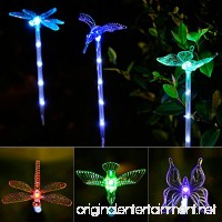 Garden Lights  3 pack Garden Solar Lights Outdoor Multi-color Changing LED Hummingbird  Dragonfly  Butterfly Lights  with a White LED Light Stake for Garden Decoration - B075XGTWV2