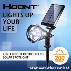 Hoont 2-in-1 Bright Outdoor LED Solar Spotlight/Solar Powered Light for Patio Entrance Landscape Garden Driveway Lawn Etc./Great for Accents Security Lighting Etc. [UPGRADED VERSION] - B01MRLCHUP