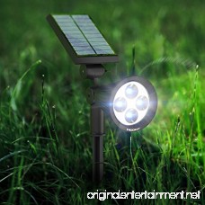 Hoont 2-in-1 Bright Outdoor LED Solar Spotlight/Solar Powered Light for Patio Entrance Landscape Garden Driveway Lawn Etc./Great for Accents Security Lighting Etc. [UPGRADED VERSION] - B01MRLCHUP