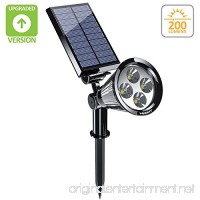 Hoont 2-in-1 Bright Outdoor LED Solar Spotlight/Solar Powered Light for Patio  Entrance  Landscape  Garden  Driveway  Lawn  Etc./Great for Accents  Security Lighting  Etc. [UPGRADED VERSION] - B01MRLCHUP