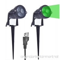 Lemonbest Pack of 2 Outdoor Water-resistant LED Lawn Garden Landscape Lamp Wall Yard Path Patio Lighting Spot Lights Green AC Spiked Stand with Power Plug - B01AUKSO98
