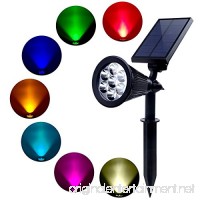 MEIO Outdoor Solar Spotlight  Multi-Colored 7 LED Adjustable Landscape Lighting  Waterproof Wall Light Solar Lights Outdoor with Auto On/Off for Garden Decorations (1 Pack) - B073TZ1KVQ