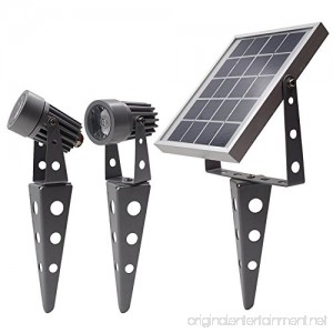 MINI 50X Twin Solar-Powered LED Spotlight (Cool White LED) Gunmetal Finish - B07146J1HK