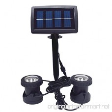 RivenAn Waterproof Solar Energy Powered 12 LED Spotlight with 2 Submersible Lamps for Outdoor Garden Pool Pond Spot Lamp Light White - B01JTW08DI