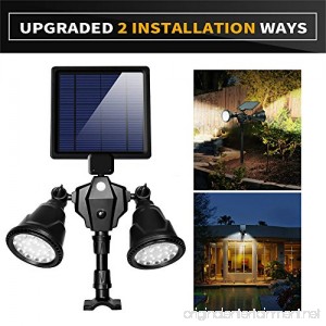 Solar Lights Outdoor xtf2015 Upgraded Motion Sensor Solar Light Double Spotlights 36 LEDs 1000LM Waterproof Solar Powered Security Lights for Garden Patio Porch Deck Yard Garage Driveway Outside Wall - B07FGF6FW3