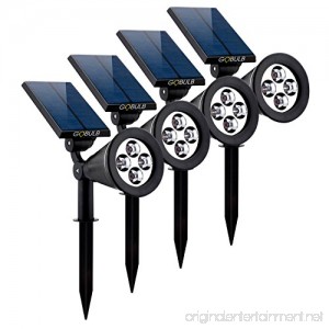 Solar Spot Lights Outdoor Waterproof 2-in-1 Outside Solar Powered Spotlight Led Lighting Auto On/Off for Pathway Walkway Patio Yard Garden and Landscape 4-Pack - B07531NDQ1