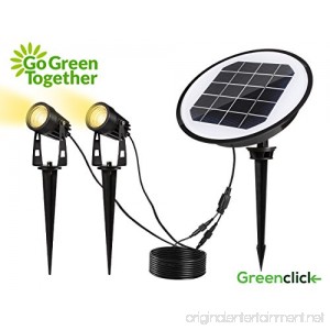 Solar Spotlights GreenClick Waterproof IP65 Solar Powered Wall/Landscape Lights with Auto On/Off Sensor for Outdoor Patio Deck Yard Garden Driveway Pathway Pool (Warm White) - B075T3RJ4D