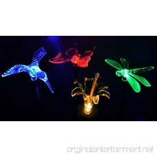 Solaration KB1041 Solar Stake Flower Hummingbird Butterfly and Dragonfly Garden Stake Lights Four Pieces Set - B00B37B42M