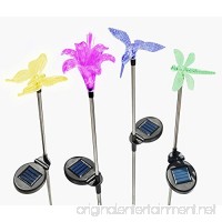 Solaration KB1041 Solar Stake Flower  Hummingbird  Butterfly and Dragonfly Garden Stake Lights  Four Pieces Set - B00B37B42M