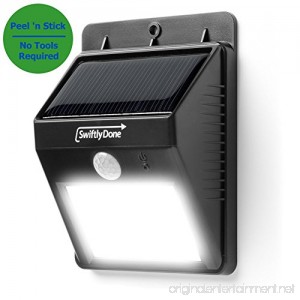 Swiftly Done Bright Solar Power Outdoor LED Light No Tools Required Peel and Stick Motion Activated - B00EGFKOZ6