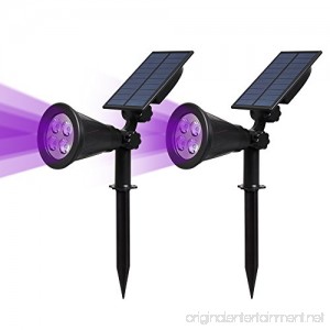 T-SUN [2 PACK] LED Solar Spotlights Waterproof Outdoor Security Landscape Lamps Auto-on/Auto-off By Day 180 angle Adjustable for Tree Patio Yard Garden Driveway Stairs Pool Area(Purple) - B077Z5YTH3