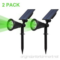 T-SUN Solar Spotlight LED Outdoor Wall Light  IP65 Waterproof  Auto-on At Night/Auto-off By Day  180°angle Adjustable for Tree  Patio  Yard  Garden  Driveway  Stairs  Pool Area (Green-2pack) - B01M8JEKFA