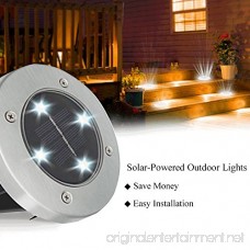 4 Pcs Solar Ground Lights Garden Pathway Outdoor In-Ground Lights With 4-LED Solar-powered Disk Lights Auto On/Off Outdoor Lighting As Seen On TV - B07D76LBNS