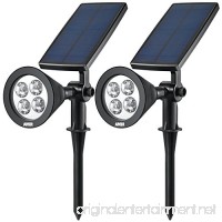 AMIR Solar Spotlights  Upgraded Solar Garden Light Outdoor  360° Adjustable 4 LED Landscape Lighting  Waterproof Solar Wall Light with Auto On/Off for Yard Driveway Pathway Pool Patio (2 Pack  White) - B01HBF67XA