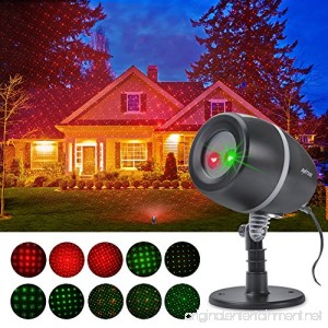 ANTSIR Christmas decoration Red & Green Star show Dynamic Lighting Projector Light Waterproof Star Projector Show for Home Garden Party and Landscape - B01M6WREDD