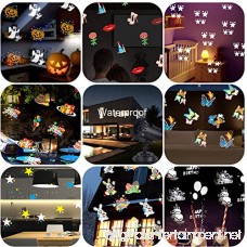 Christmas Projector Lights Mtlee 16 Pieces Switchable Patterns and Remote Control Waterproof Moving Rotating Projector Led Spotlight for Wall Decoration Birthday Party Wedding Xmas Decor - B07543KMW5