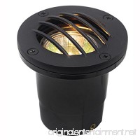 Composite In Ground Well Light w/Curved Brass Grill Cover - 12V / 120V (Black Grill) - B01L0EC1GK