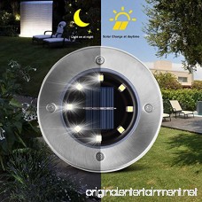 LECLSTAR Solar Ground Disk Lights Outdoor Garden Pathway Outdoor Waterproof Underground Bright Solar In-Ground Disk Lights With 8 LED Illuminate The Way Home - B07FBV66ZB