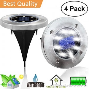 LECLSTAR Solar Ground Disk Lights Outdoor Garden Pathway Outdoor Waterproof Underground Bright Solar In-Ground Disk Lights With 8 LED Illuminate The Way Home - B07FBV66ZB