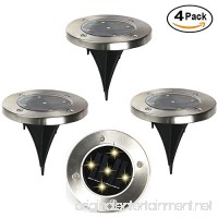 Led Ground Lights 5 LED Outdoor Led Lights Waterproof Landscape Lights in Ground Solar Lights Outdoor Disc Lights Solar Garden Lights Solar Powered Auto On Off Switch Cool White 4 Packs - B0781GVH93