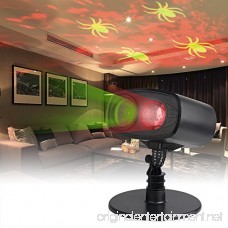 LED Projection Lights Rotating Gobos Spotlight Garden Landscape Projection Lighting Indoor Outdoor Decoration Night Light for Halloween Christmas Holiday Party (Red Wave & Green Spider) - B0742949HX