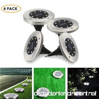 Leegoal Solar Ground Lights  Super Bright Underground LED Lights  Waterproof Lawn Lights for Driveway Patio Flowerbed Garden Lawn (White  8 LED) - B07D6LYYHD