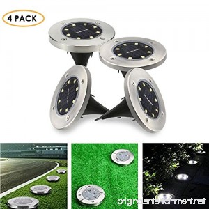 Leegoal Solar Ground Lights Super Bright Underground LED Lights Waterproof Lawn Lights for Driveway Patio Flowerbed Garden Lawn (White 8 LED) - B07D6LYYHD