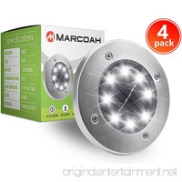Marcoah Upgraded Solar in-Ground Lights Disk 8 LED Bright  Stainless  Outdoor Water-Resistant for Garden  Path  Landscape  Patio  Driveway  and Lawn  Easy No-Wire Installation (4 Pack) - B07BV5J349