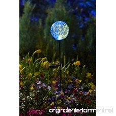 Moonrays 92563 Solar Powered White LED Swirled Glass Gazing Ball Stake Light Multipack - B01NAPW6KI