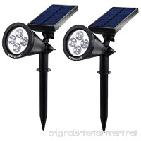 New Version 2 Modes 200 Lumens Solar Wall Lights / In-ground Lights 180°angle Adjustable and Waterproof 4 LED Solar Outdoor Lighting Spotlights Security Lighting Path Lights (TD-604 2 Pack) - B00W3JIGZM