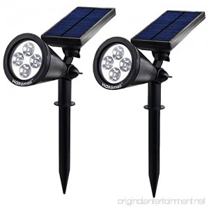 New Version 2 Modes 200 Lumens Solar Wall Lights / In-ground Lights 180°angle Adjustable and Waterproof 4 LED Solar Outdoor Lighting Spotlights Security Lighting Path Lights (TD-604 2 Pack) - B00W3JIGZM