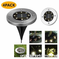 Pathway Disk Lights 8 LED Waterproof Solar Garden Light - 4 Pack Solar Ground Lights for Lawn Pathway Yard Driveway Patio Walkway Pool Area - B07DHH8QYM