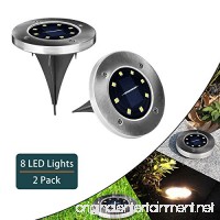 PLUSARGENT Solar Ground Lights Garden Pathway Light 2 Pack Automatic Sensor Waterproof  Landscape 8 LED Lights for Lawn Pathway Yard Driveway Patio Walkway Pool Area(White) - B07D7ZCWGL