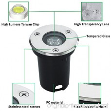 RSN LED Underground Inground Light 1w Low Voltage 12v Warm White with Stainless Steel Cover - B013GJ9B24