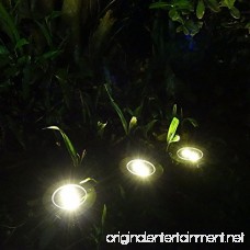 SHZONS Solar Ground Lights 5pcs Garden Pathway Lights Outdoor Waterproof Warm White with 8 LED for Driveway Deck Garden Landscape Lighting - B07D8S5756